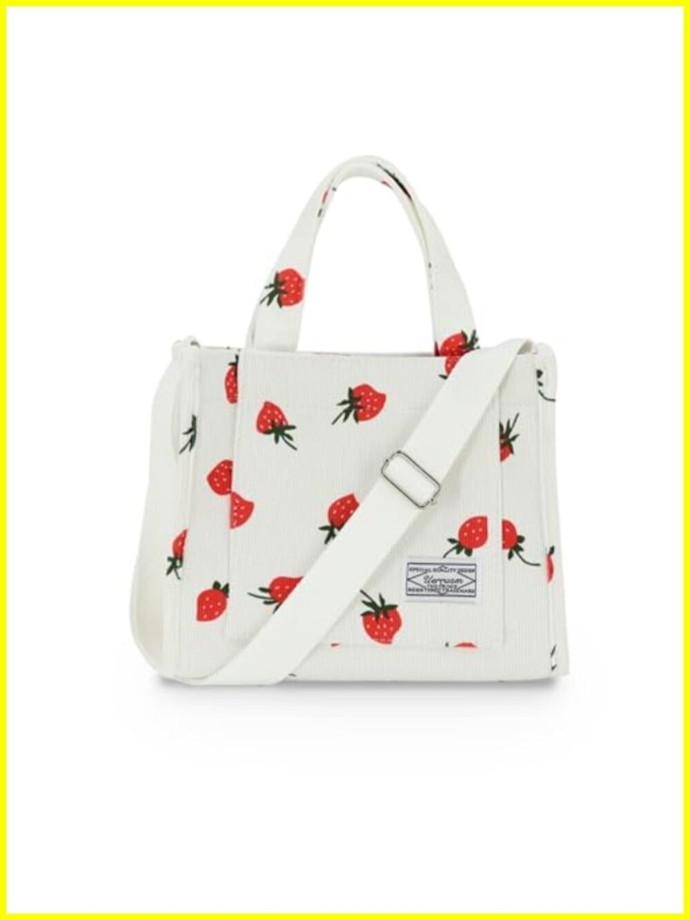 Corduroy Tote Bag for Women Crossbody Work Purse Adjustable Strap